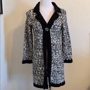 Black and white cardigan sweater. Great condition!